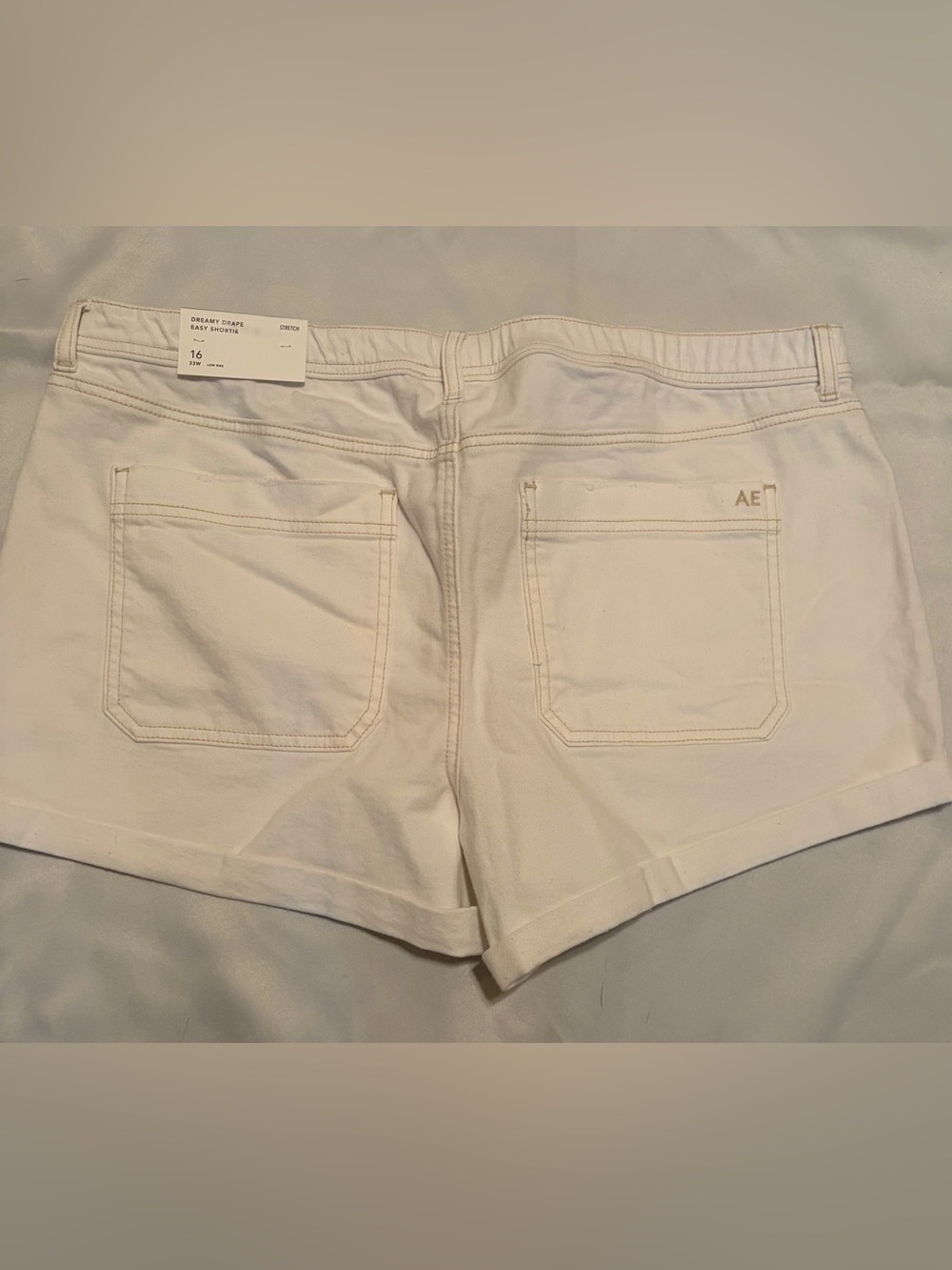 American Eagle Outfitters Dreamy Drape White Denim Short Shorts NWT size 16